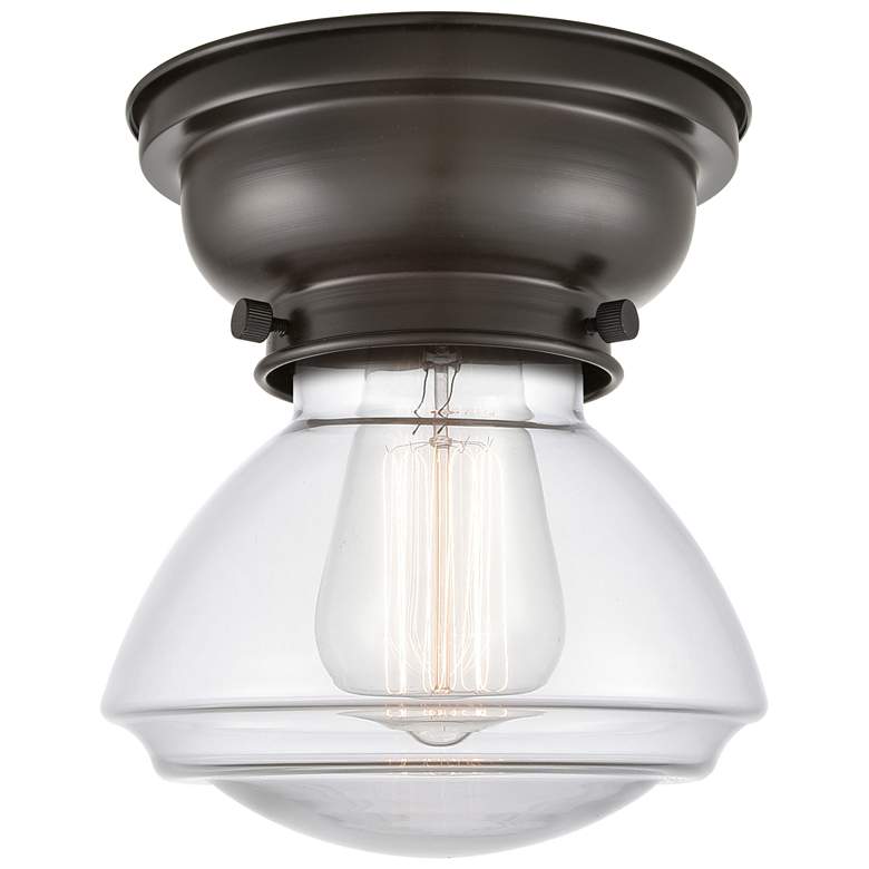 Image 1 Aditi Olean 7" Oil Rubbed Bronze Flush Mount w/ Clear Shade