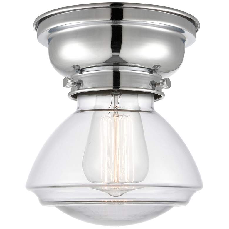 Image 1 Aditi Olean 7" Polished Chrome Flush Mount w/ Clear Shade