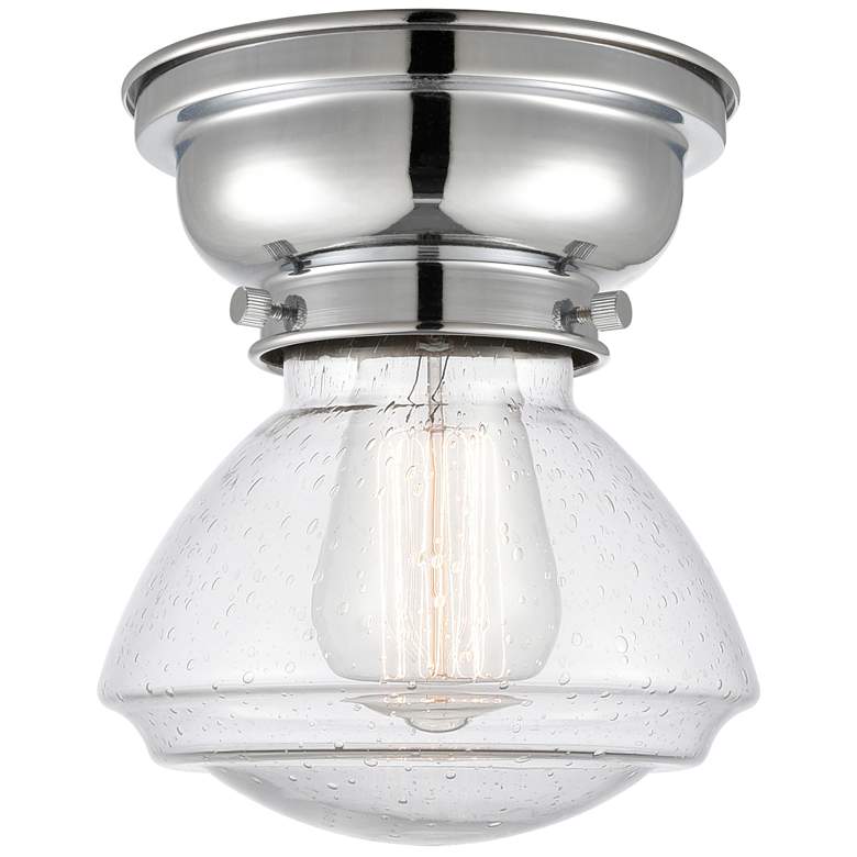 Image 1 Aditi Olean 7" Polished Chrome Flush Mount w/ Seedy Shade