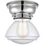 Aditi Olean 7" Polished Chrome Flush Mount w/ Seedy Shade