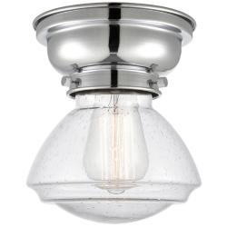 Aditi Olean 7" Polished Chrome Flush Mount w/ Seedy Shade