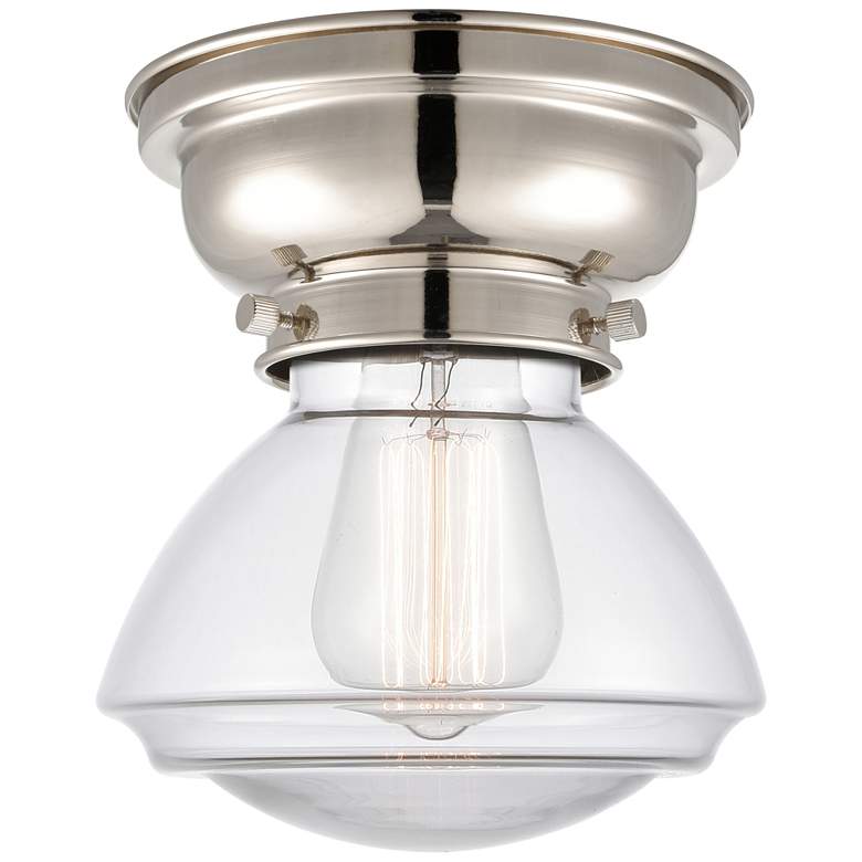 Image 1 Aditi Olean 7" Polished Nickel Flush Mount w/ Clear Shade