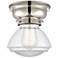 Aditi Olean 7" Polished Nickel Flush Mount w/ Clear Shade