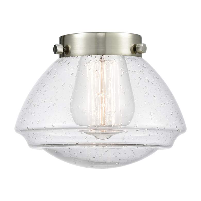 Image 3 Aditi Olean 7" Polished Nickel Flush Mount w/ Seedy Shade more views