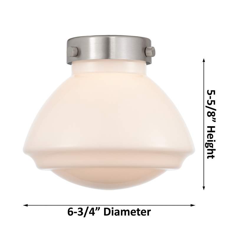 Image 5 Aditi Olean 7" Polished Nickel Flush Mount w/ Seedy Shade more views
