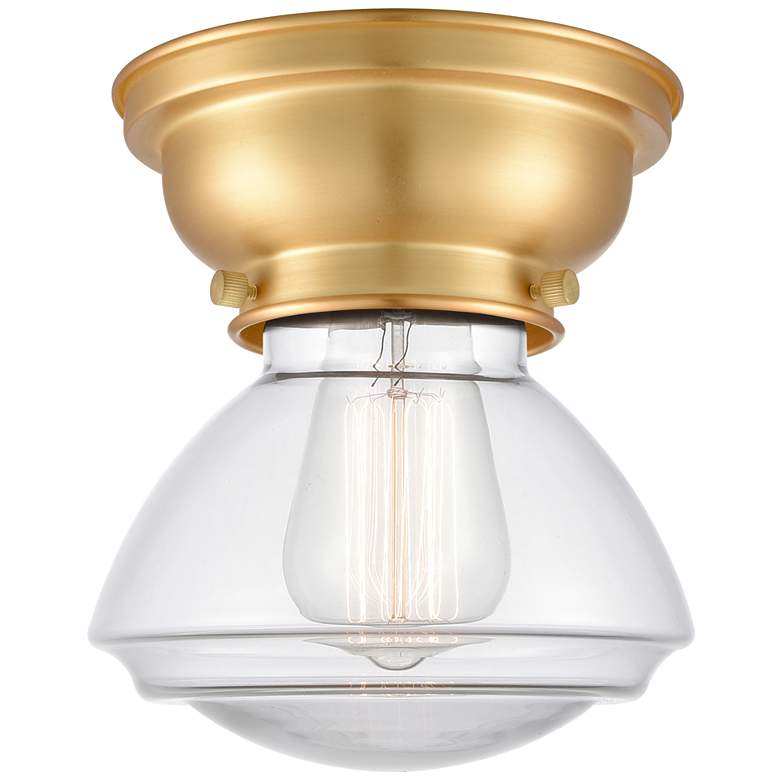 Image 1 Aditi Olean 7" Satin Gold Flush Mount w/ Clear Shade