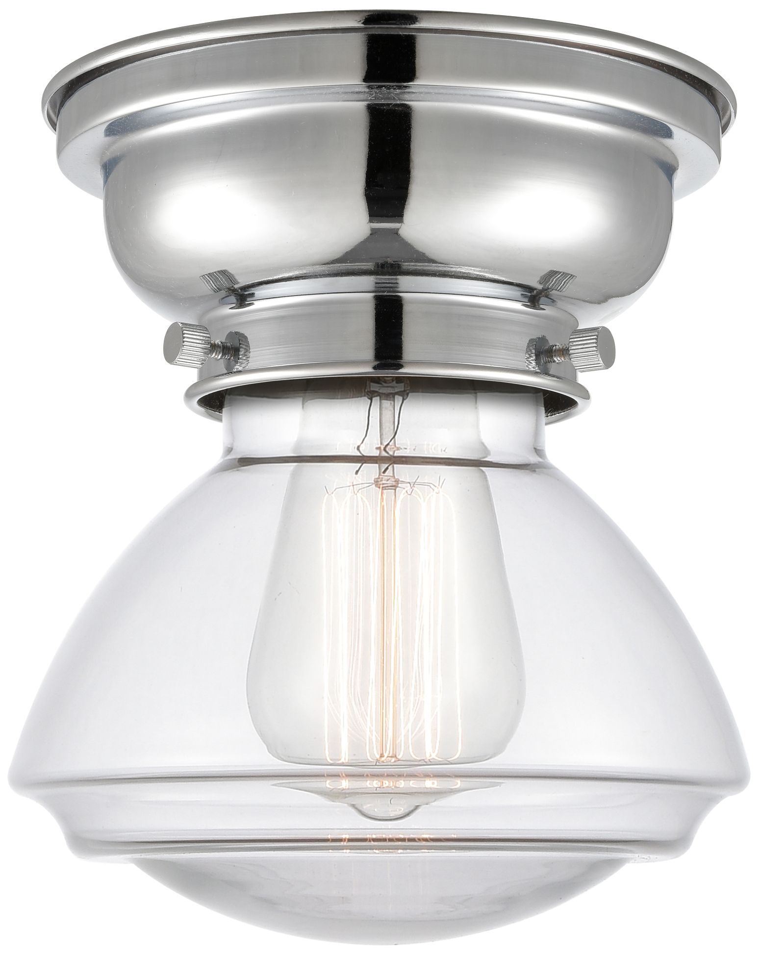 Aditi Olean 7" LED Flush Mount - Polished Chrome - Clear Shade