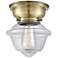 Aditi Oxford 8" Antique Brass Flush Mount w/ Clear Shade