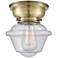 Aditi Oxford 8" Antique Brass Flush Mount w/ Seedy Shade