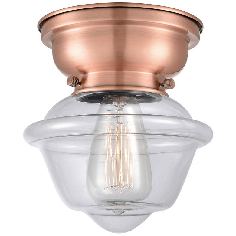 Image 1 Aditi Oxford 8" Antique Copper Flush Mount w/ Clear Shade