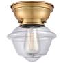 Aditi Oxford 8" Brushed Brass Flush Mount w/ Clear Shade