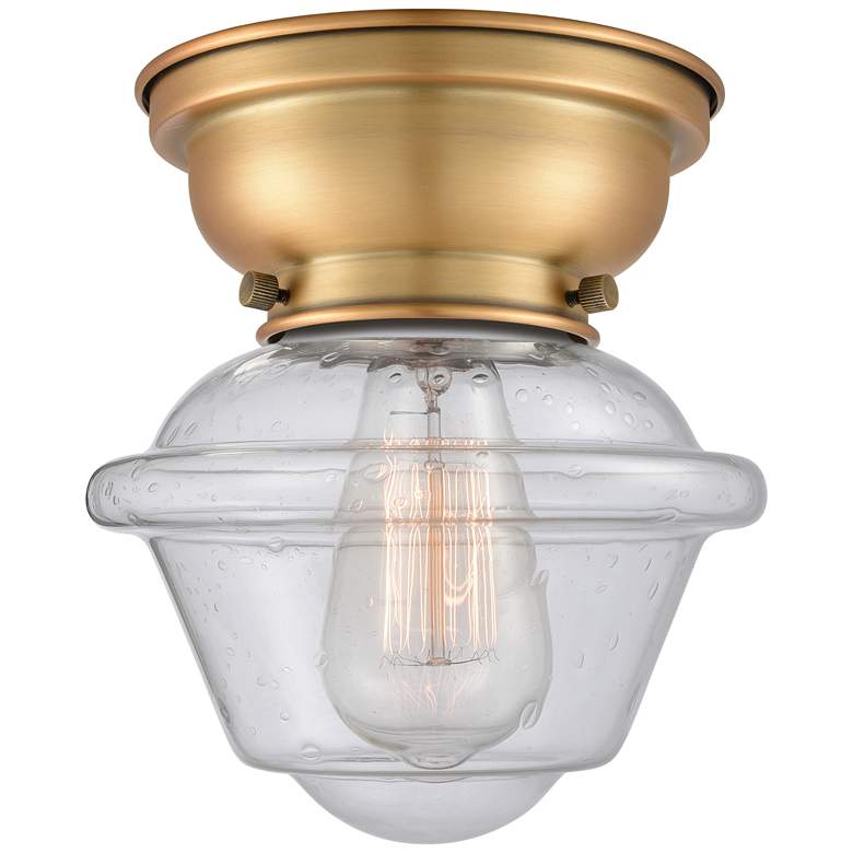 Image 1 Aditi Oxford 8" Brushed Brass Flush Mount w/ Seedy Shade