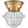 Aditi Oxford 8" Brushed Brass Flush Mount w/ Seedy Shade