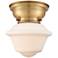 Aditi Oxford 8" LED Flush Mount - Brushed Brass - Matte White Shade