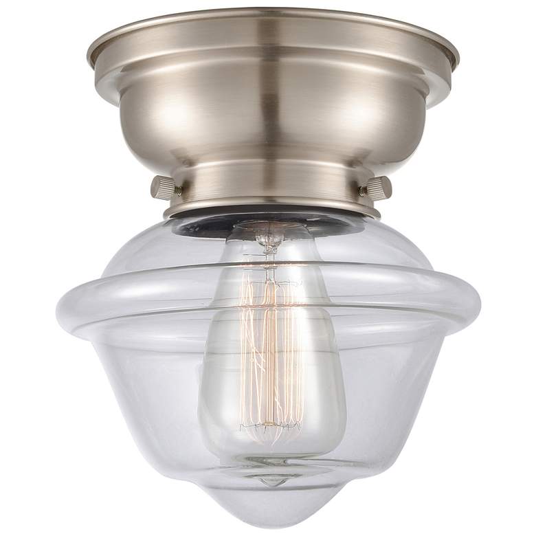 Image 1 Aditi Oxford 8" LED Flush Mount - Brushed Satin Nickel - Clear Shade