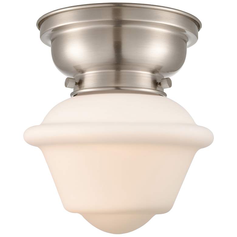 Image 1 Aditi Oxford 8" LED Flush Mount - Brushed Satin Nickel - Matte White S