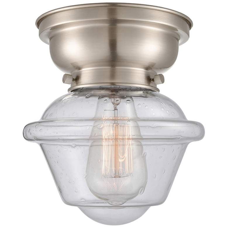 Image 1 Aditi Oxford 8" LED Flush Mount - Brushed Satin Nickel - Seedy Shade