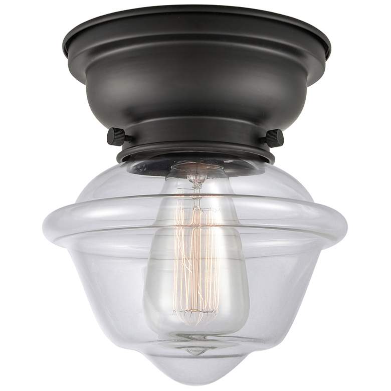 Image 1 Aditi Oxford 8" LED Flush Mount - Matte Black - Clear Shade