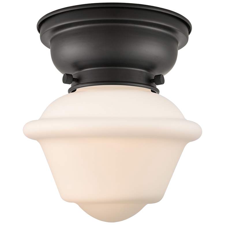 Image 1 Aditi Oxford 8" LED Flush Mount - Matte Black - Matte White Shade