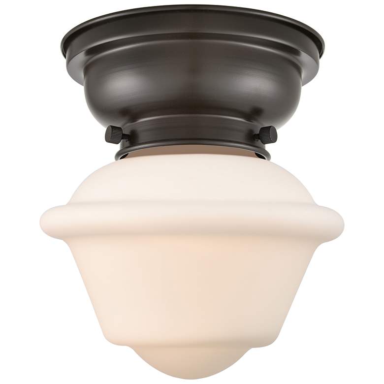 Image 1 Aditi Oxford 8" LED Flush Mount - Oil Rubbed Bronze - Matte White Shad