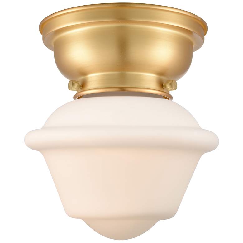 Image 1 Aditi Oxford 8" LED Flush Mount - Satin Gold - Matte White Shade