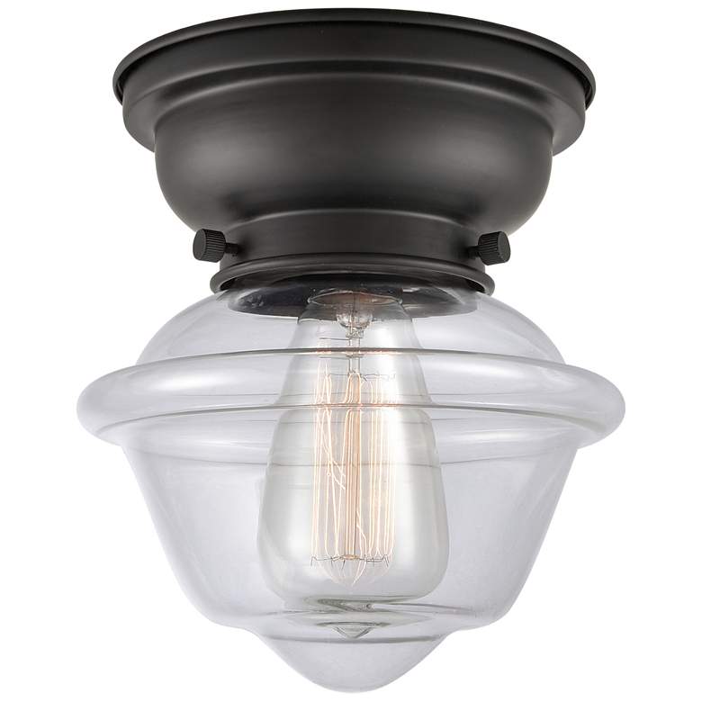 Image 1 Aditi Oxford 8" Matte Black Flush Mount w/ Clear Shade