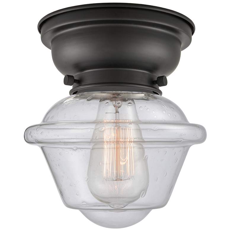 Image 1 Aditi Oxford 8" Matte Black Flush Mount w/ Seedy Shade