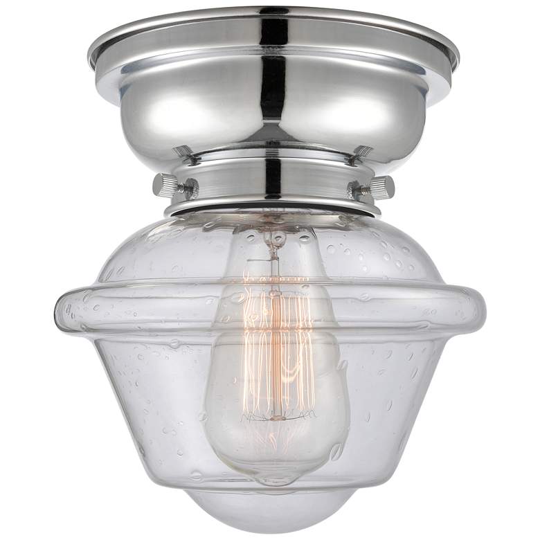 Image 1 Aditi Oxford 8" Polished Chrome Flush Mount w/ Seedy Shade