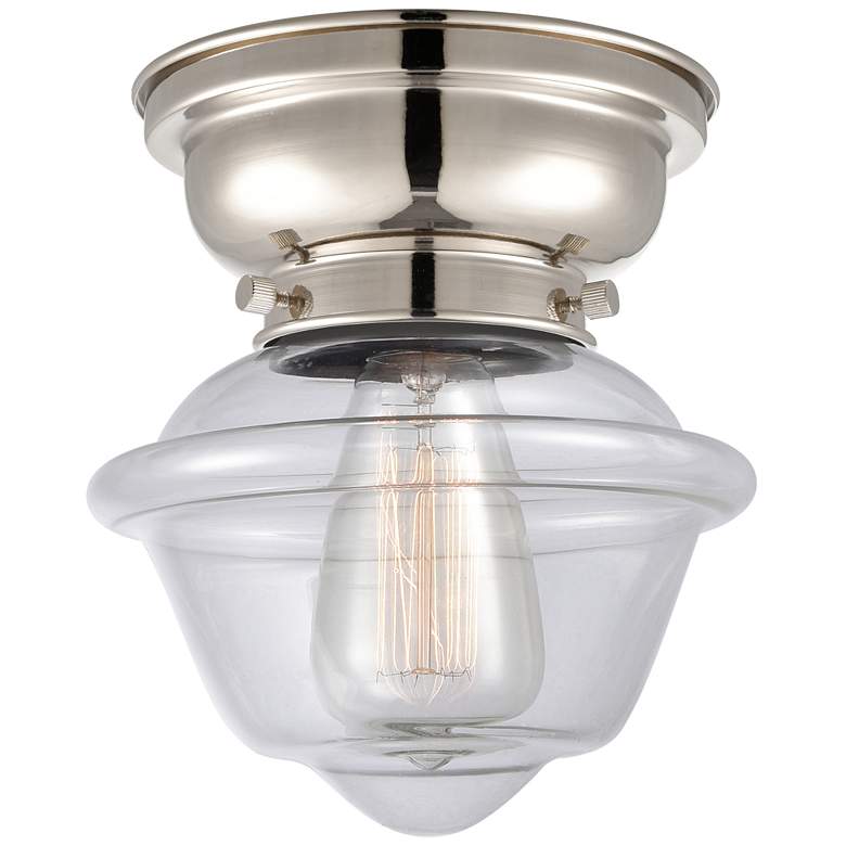 Image 1 Aditi Oxford 8" Polished Nickel Flush Mount w/ Clear Shade