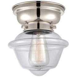 Aditi Oxford 8" Polished Nickel Flush Mount w/ Clear Shade
