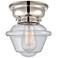 Aditi Oxford 8" Polished Nickel Flush Mount w/ Seedy Shade