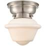 Aditi Oxford 8" LED Flush Mount - Brushed Satin Nickel - Matte White Shade
