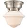 Aditi Oxford 8" LED Flush Mount - Brushed Satin Nickel - Matte White Shade