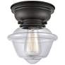 Aditi Oxford 8" LED Flush Mount - Matte Black - Clear Shade