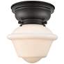 Aditi Oxford 8" LED Flush Mount - Matte Black - Matte White Shade