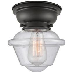 Aditi Oxford 8" LED Flush Mount - Matte Black - Seedy Shade
