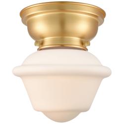 Aditi Oxford 8" LED Flush Mount - Satin Gold - Matte White Shade