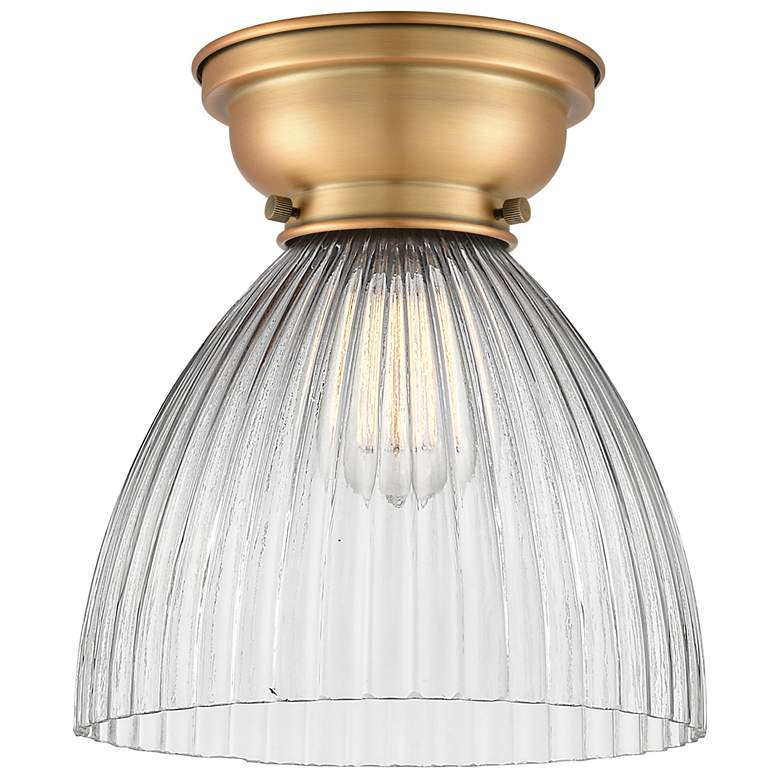 Image 1 Aditi Seneca Falls 10" Brushed Brass Flush Mount w/ Halophane Shade