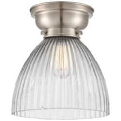 Aditi Seneca Falls 10" Brushed Satin Nickel Flush Mount w/ Halophane S