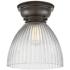 Aditi Seneca Falls 10" Oil Rubbed Bronze Flush Mount w/ Halophane Shad
