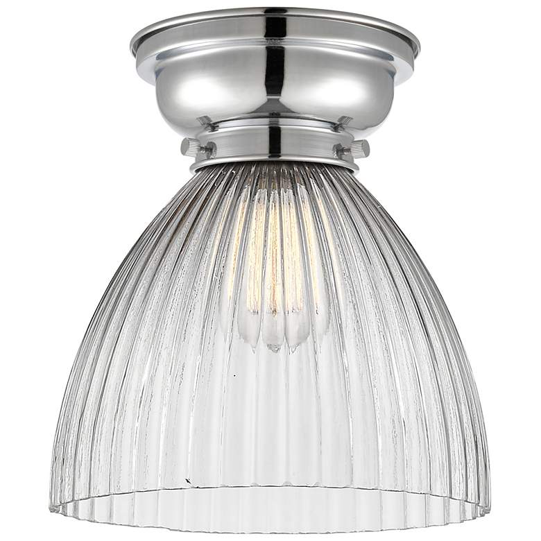 Image 1 Aditi Seneca Falls 10" Polished Chrome Flush Mount w/ Halophane Shade