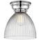 Aditi Seneca Falls 10" Polished Chrome Flush Mount w/ Halophane Shade