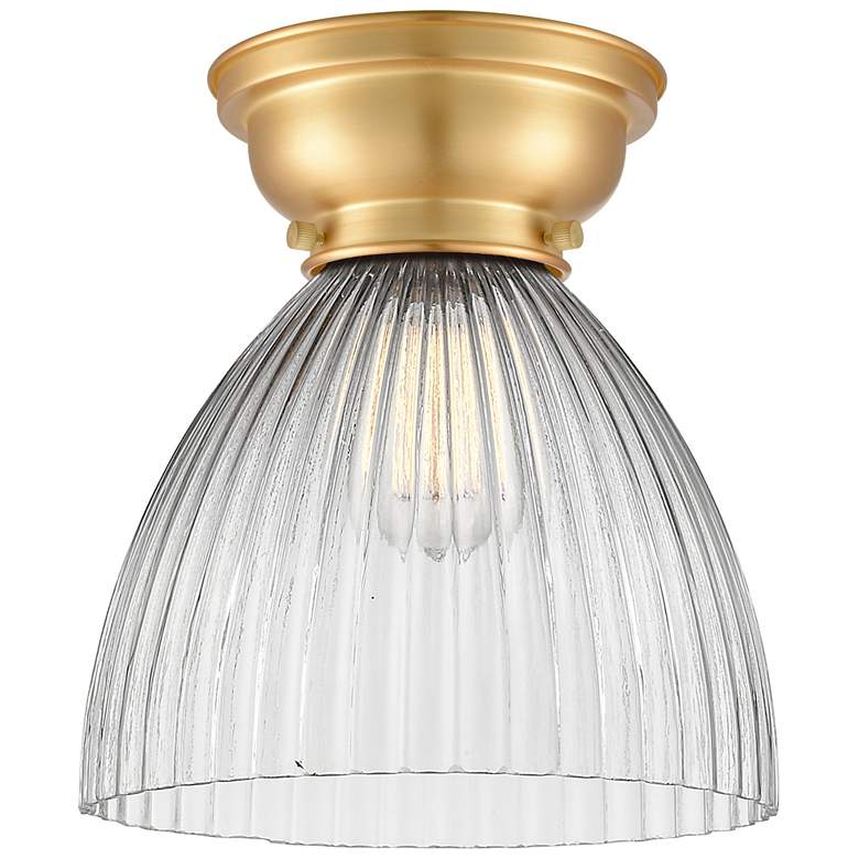 Image 1 Aditi Seneca Falls 10" Satin Gold Flush Mount w/ Halophane Shade