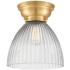 Aditi Seneca Falls 10" Satin Gold Flush Mount w/ Halophane Shade