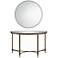 Aditya 47" Wide Brass and Mirrored Console Table with Wall Mirror