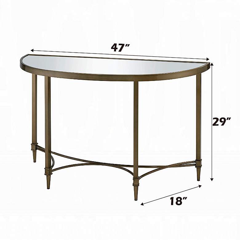 Image 6 Aditya 47" Wide Brass and Mirrored Console Table with Wall Mirror more views