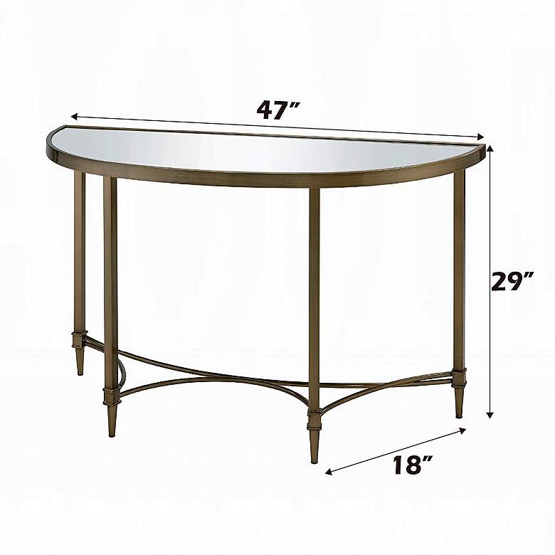 Image 7 Aditya 47" Wide Brass and Mirrored Console Table with Wall Mirror more views