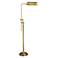 Adjustable Antique Brass Scroll Accent Pharmacy Floor Lamp