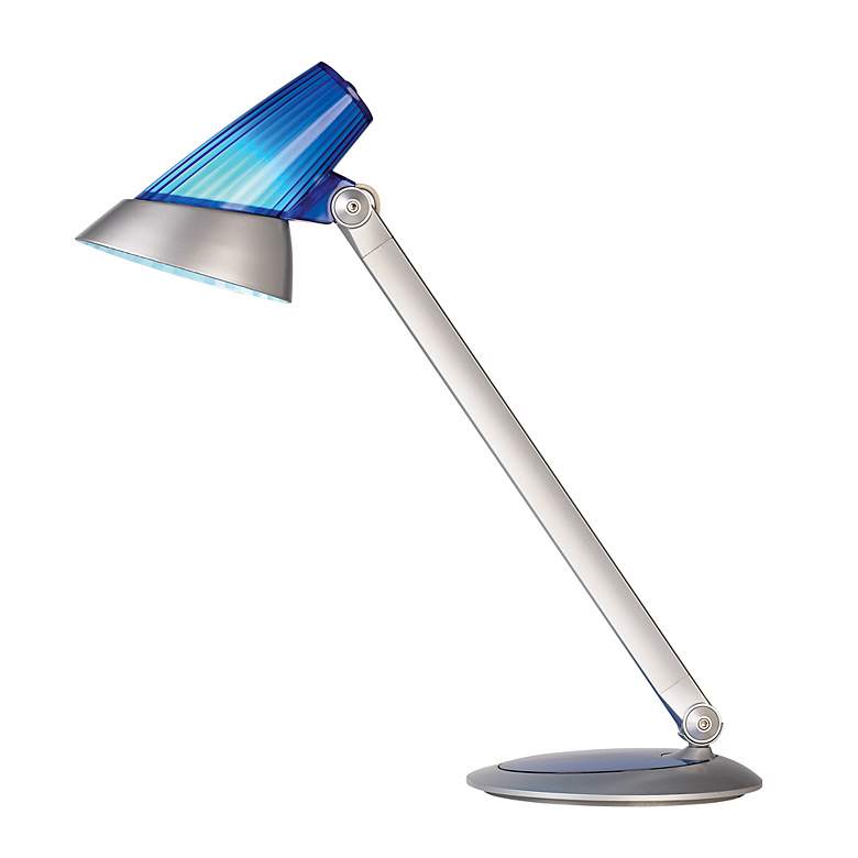Image 1 Adjustable CFL Blue Accent Energy Efficient Desk Lamp