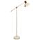 Adjustable Metal Copper & White Floor Lamp With White Metal Shade